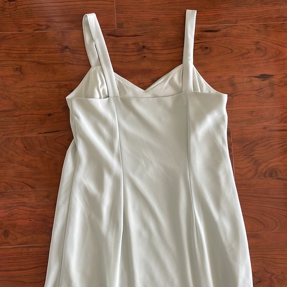 R & M Richards Sage Green Rhinestone Bridal Gown Dress - Picture 7 of 14